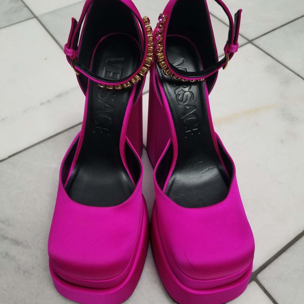 New Versace Meduse platform pumps $1475